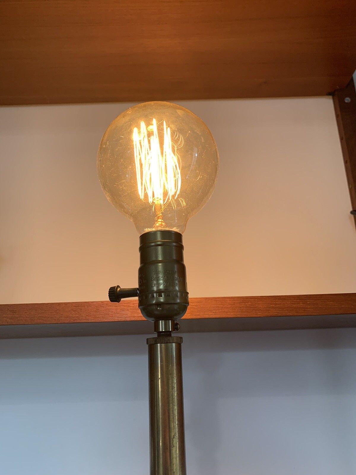 photo furniture Antique Early 20th Century Large Impressive Brass And Chrome Table Lamp 62cm Hi￼