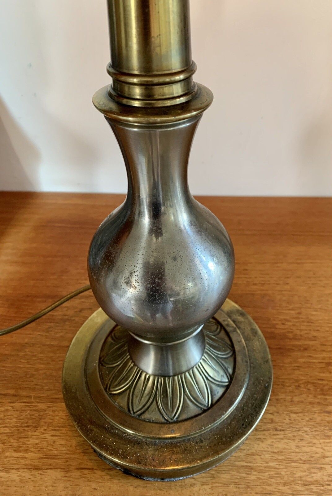 Lighting Antique Early 20th Century Large Impressive Brass And Chrome Table Lamp 62cm Hi￼ photo