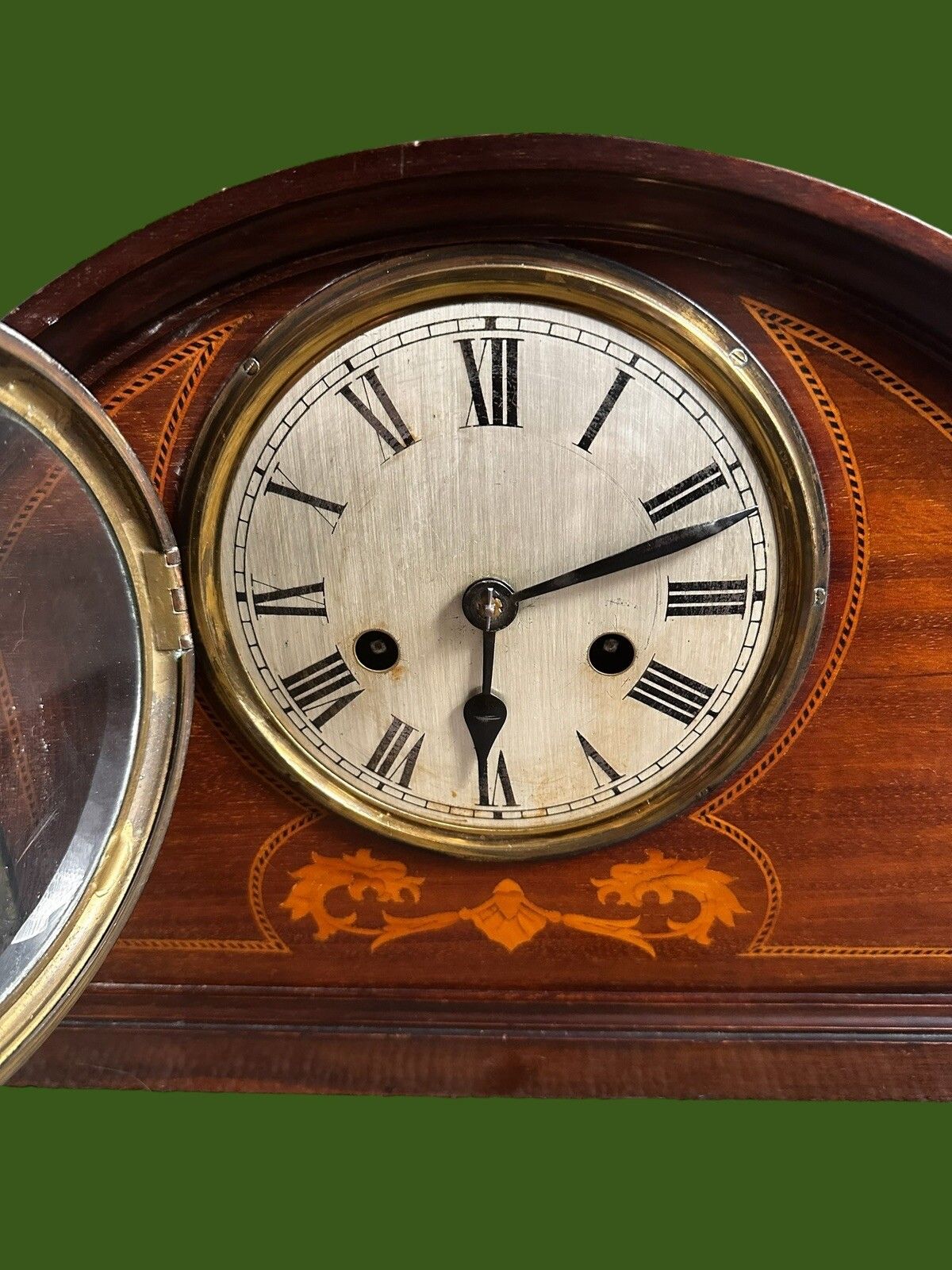 Beautiful Edwardian Mahogany Inlaid Striking Mantle Clock Large Mantle Clock photo 165.0