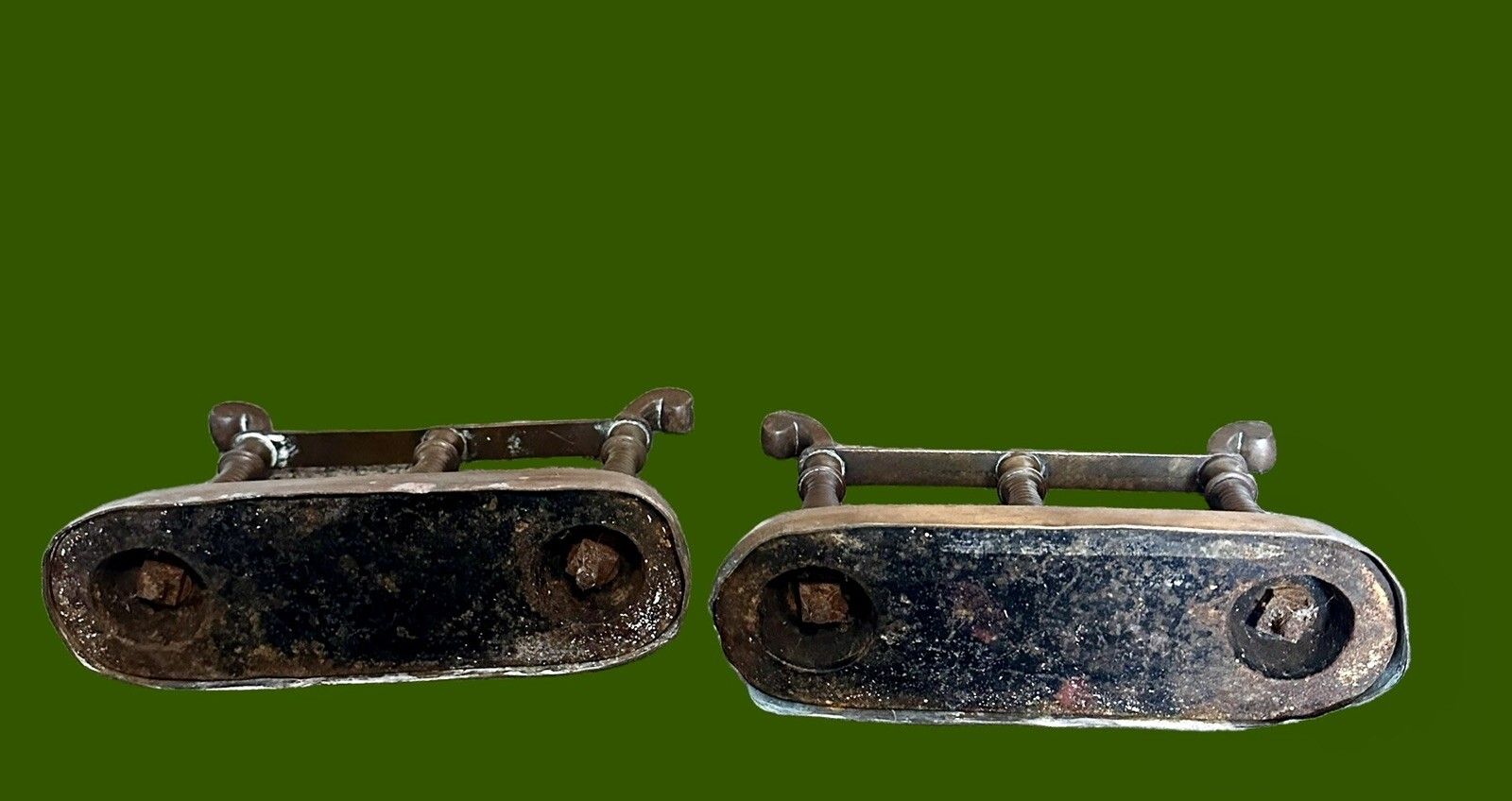 Antique Solid Brass Fire Dogs  Andirons Tool Rests Set Of 2 Period Home photo Home Decor