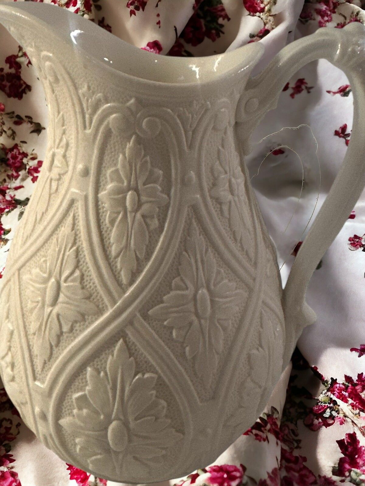 Antique Circular 1800’s Raised Relief, Milk, Cream Jug Great Proportions photo furniture