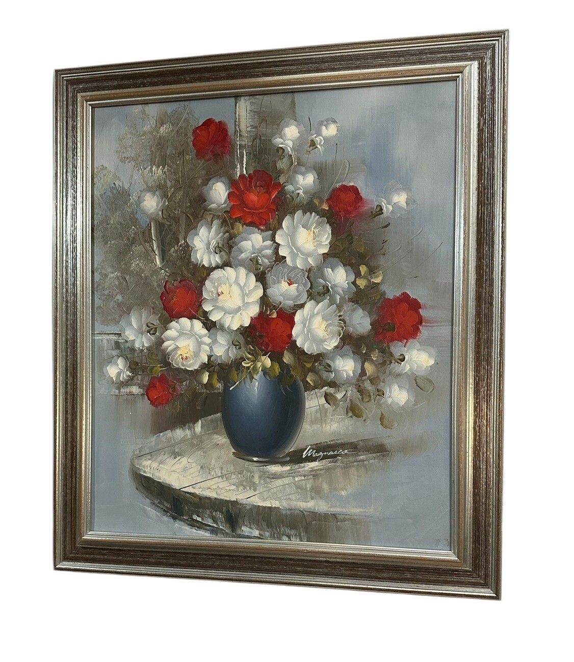 Oil Painting On Canvas Still Life Botanical Realism By Magnasco 72cm By 62cm photo for sale