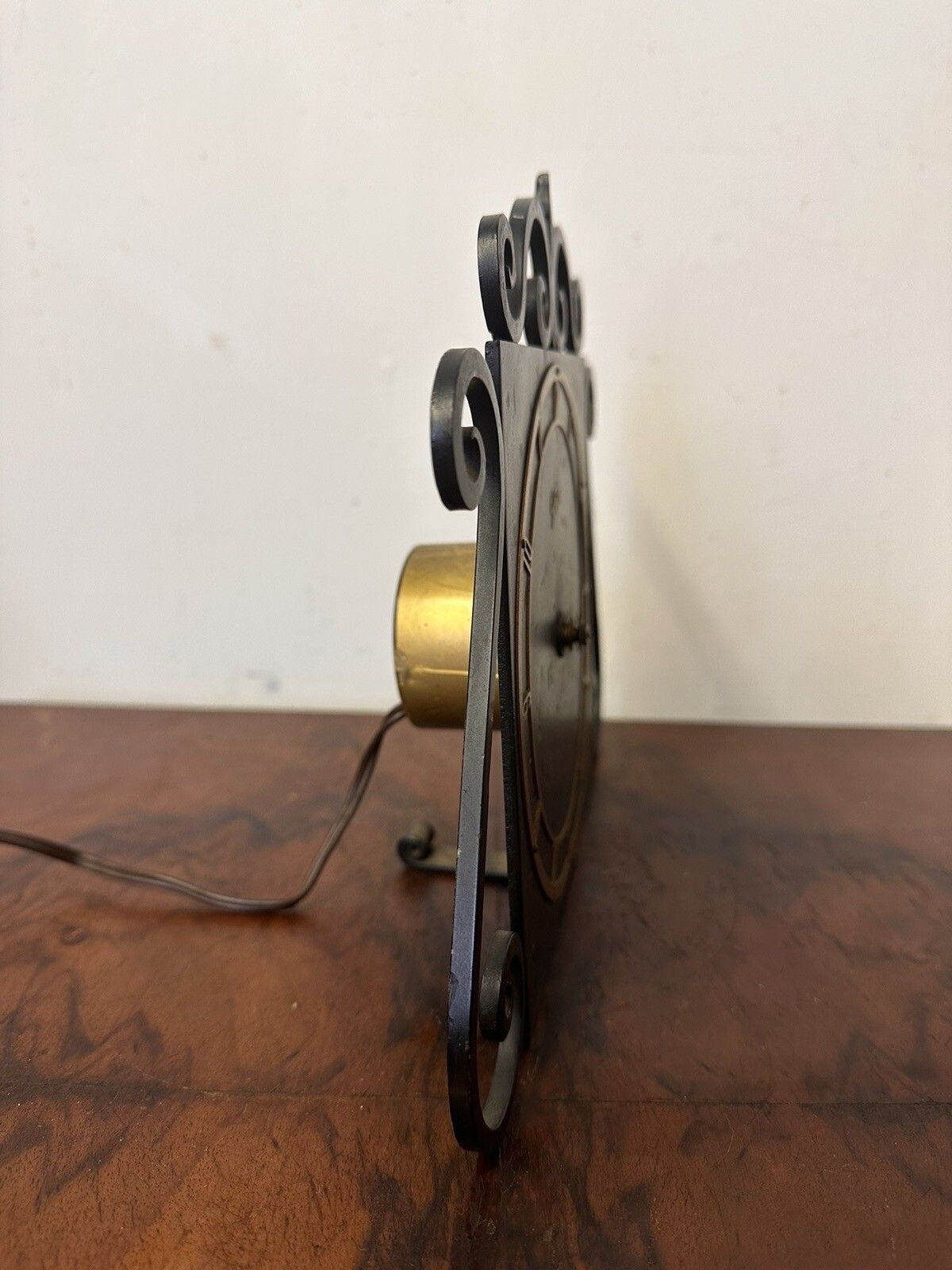 Very Rare 1930’s Wrought Iron Shelf Desk Clock By Gibson Baumé & Co Ltd photo for sale