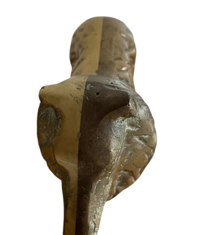 Antique Heavy Two Tone Bronze Brass Figure Of A Collie Dog ￼ 4416 Grams photo for sale