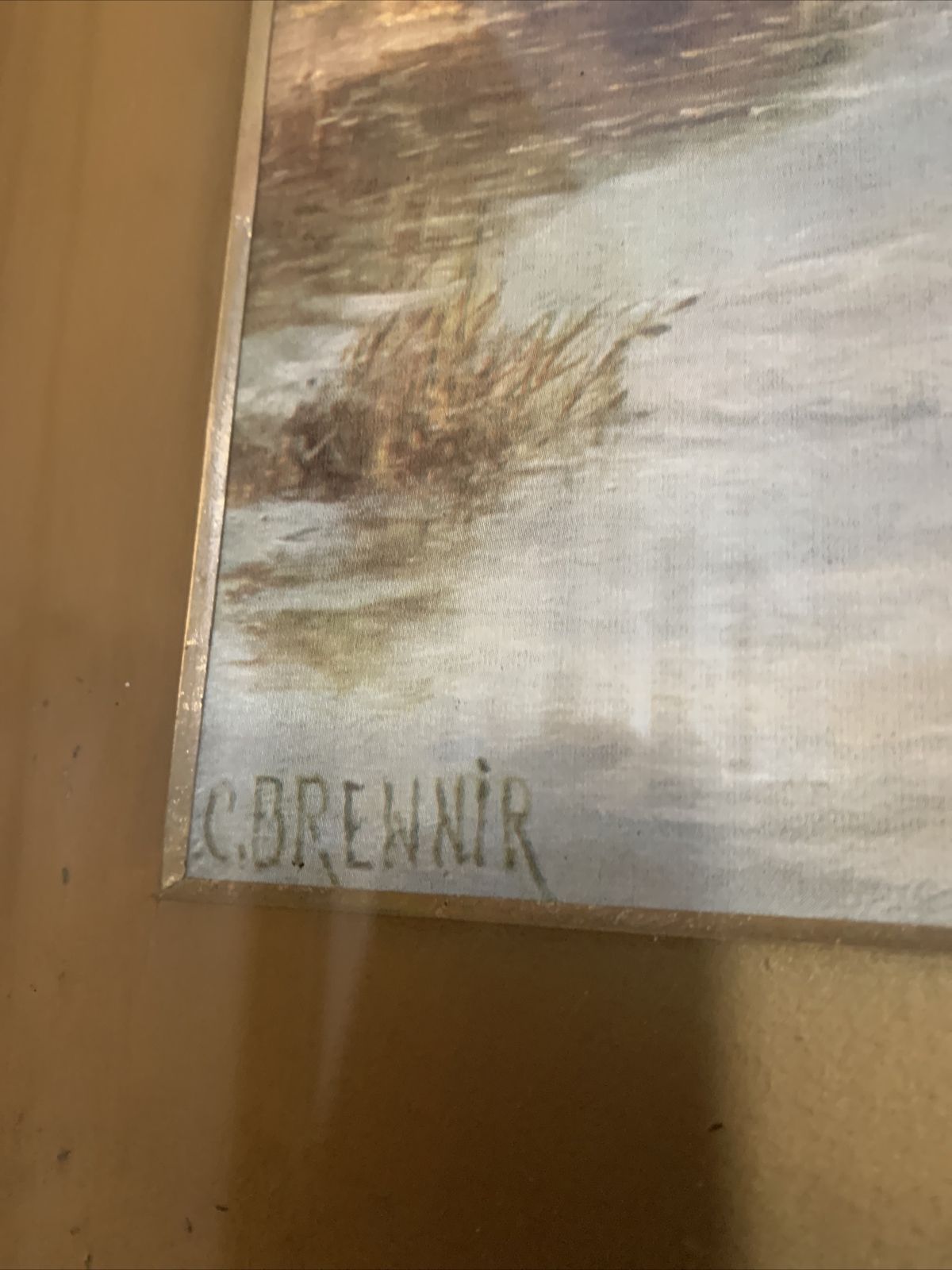 Antique Edwardian Carl Brennir Glazed Franed Print 65cm By 52cm photo furniture