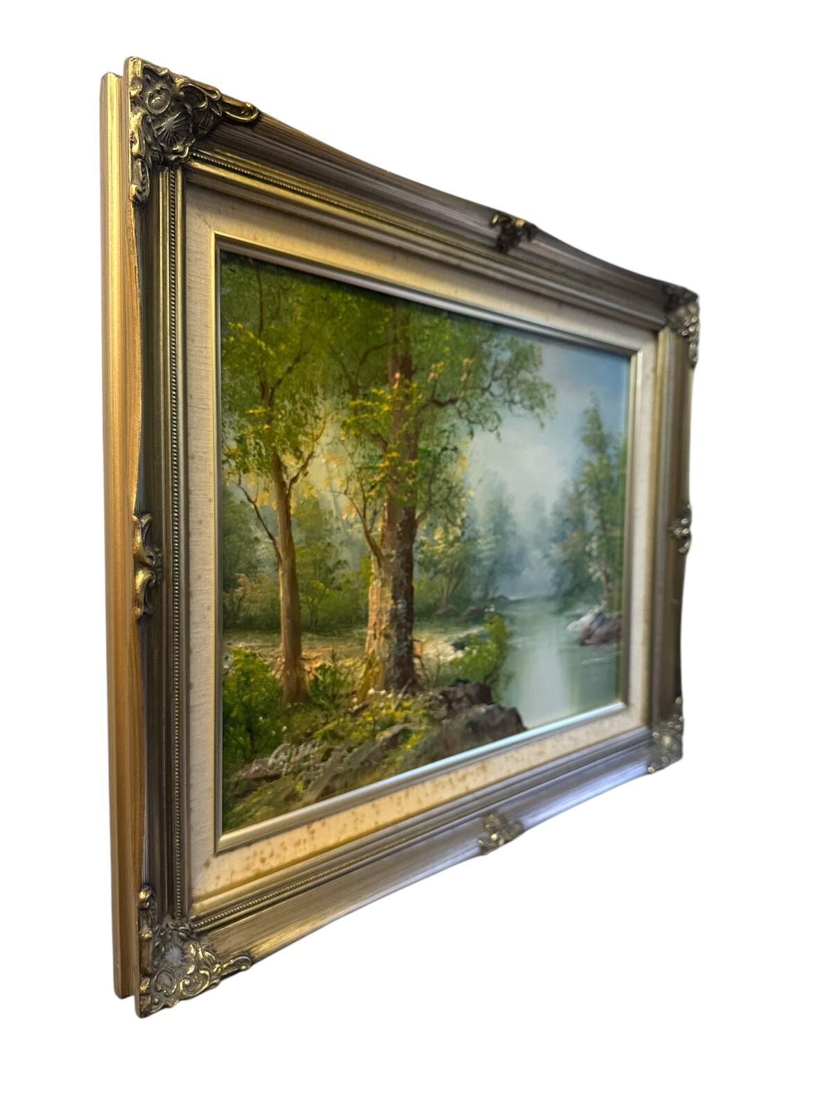 Irene Cafieri Original Large Oil Painting House In Woods, Signed By Artist photo furniture