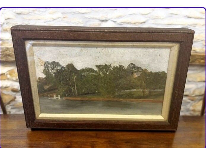 Oil On Board Landscape River Seascape Painting, Circa 1900’s