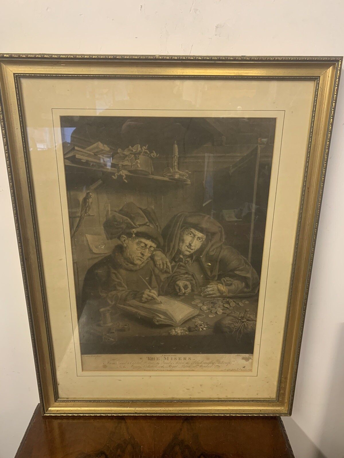 Antique 1770 Engraving J. Boydell The Misers.