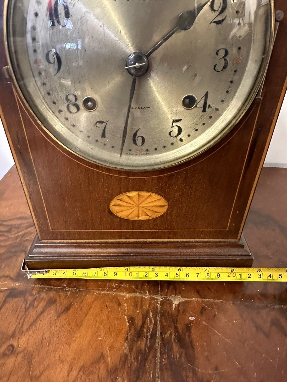 photo buy Antique Edwardian Inlaid Glasgow Maker Mantel Clock  Todd & Son