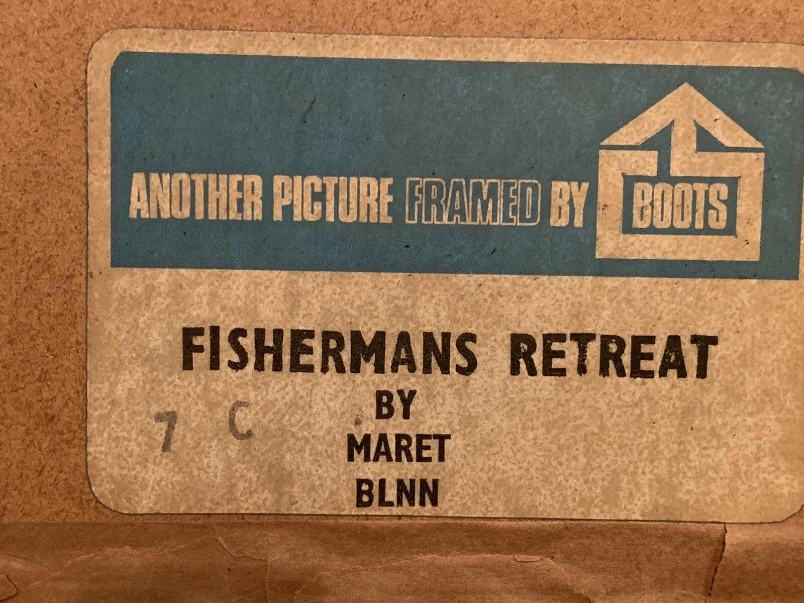 Vtg 60’s 70’s Mid Century Print Maret Blnn Fisherman’s Retreat  147cm By 46.5 photo buy