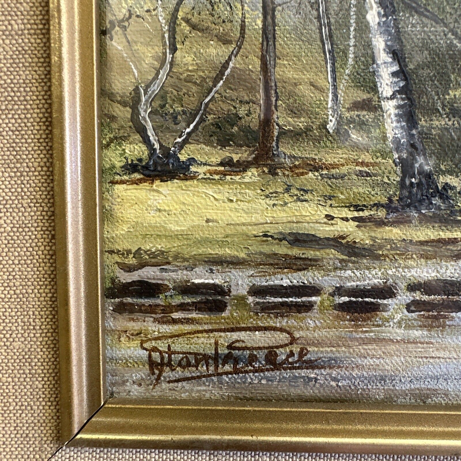 Alan Preece 20th Century Oil Framed  And Glazed Signed Landscape Scene photo Art