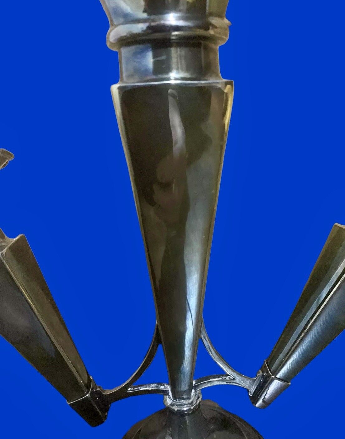 Superb Antique Silver Plated￼ Epergne Trumpet Vases Centre Piece photo for sale