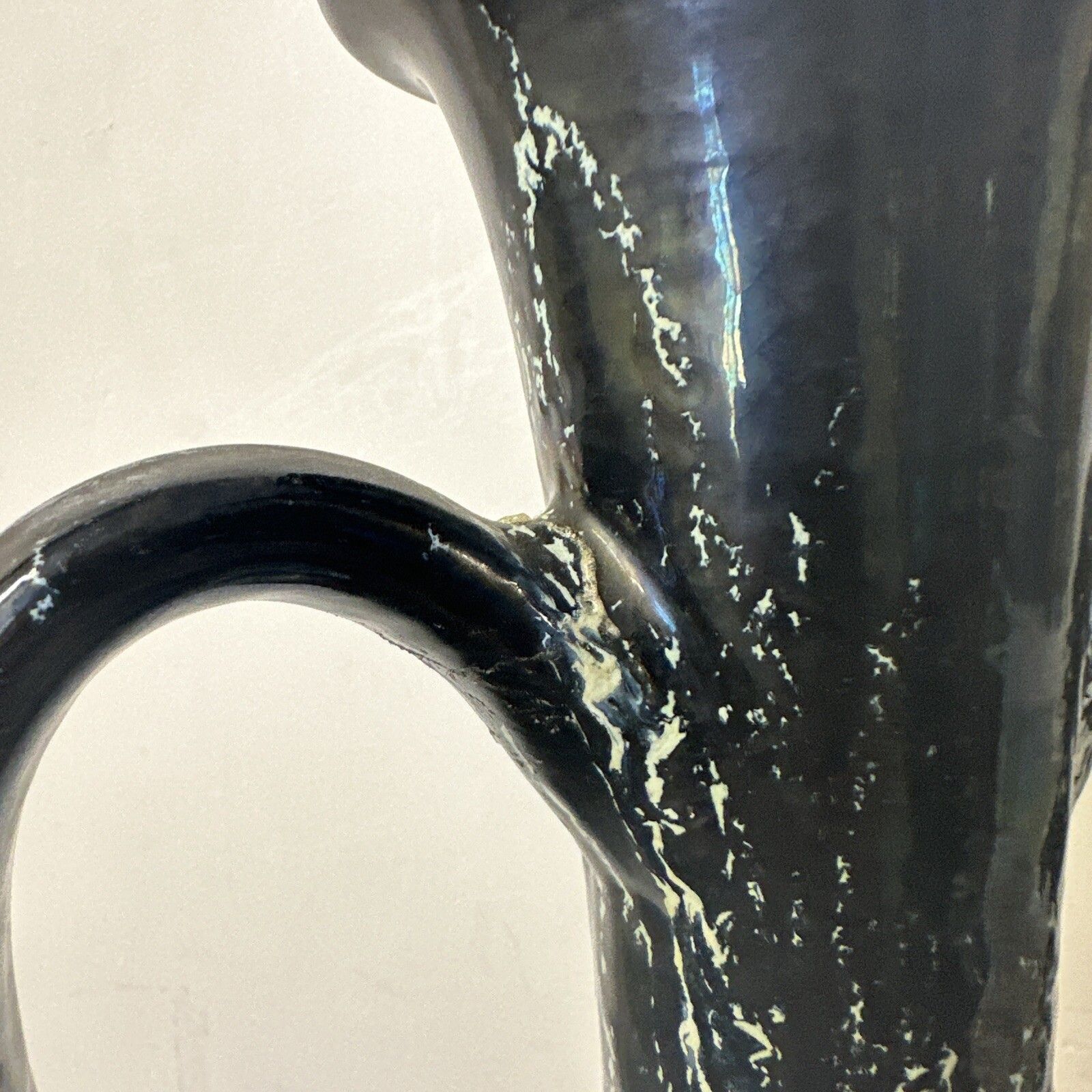 Mid Century Superb Signed Large Pottery Vase Twin Handles  Glazed 70cm H photo for sale