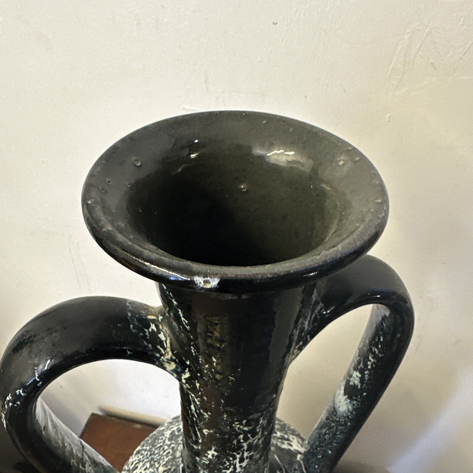 Mid Century Superb Signed Large Pottery Vase Twin Handles  Glazed 70cm H photo Home Decor