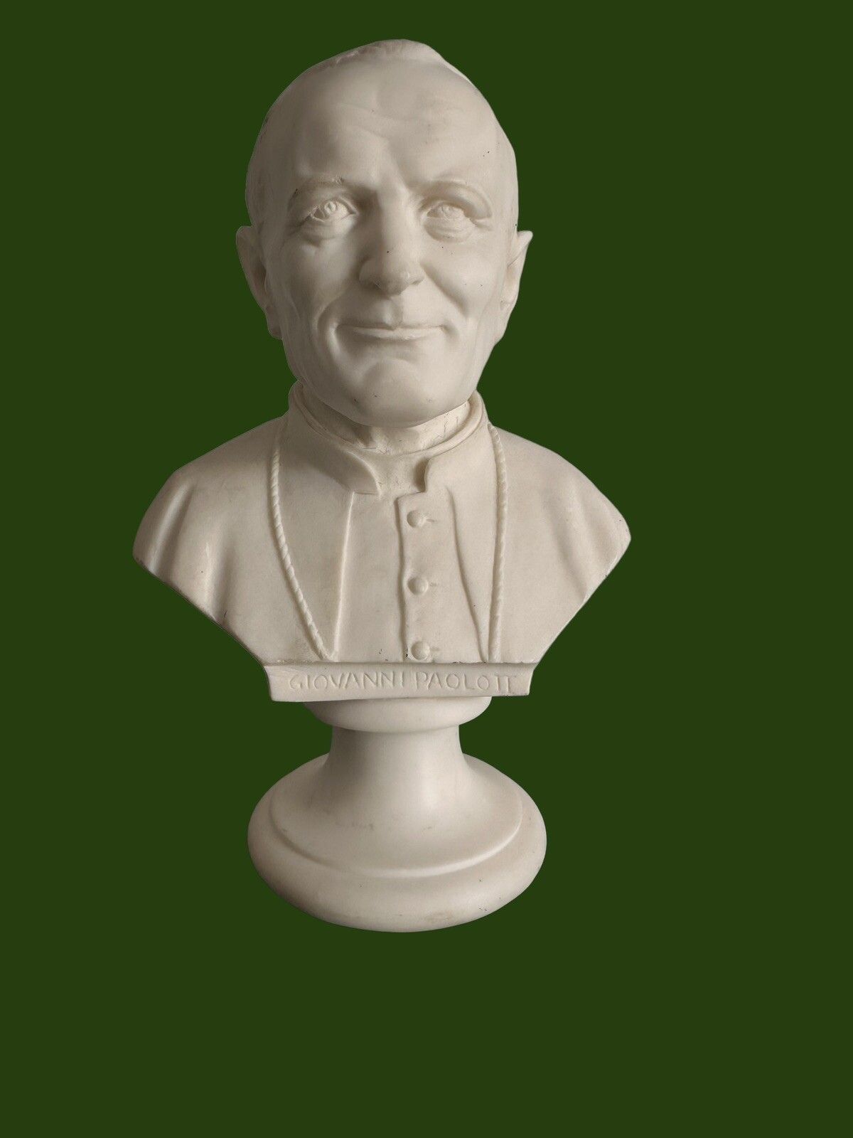 Pope John Paul II Bust, 9” Signed photo vinterior