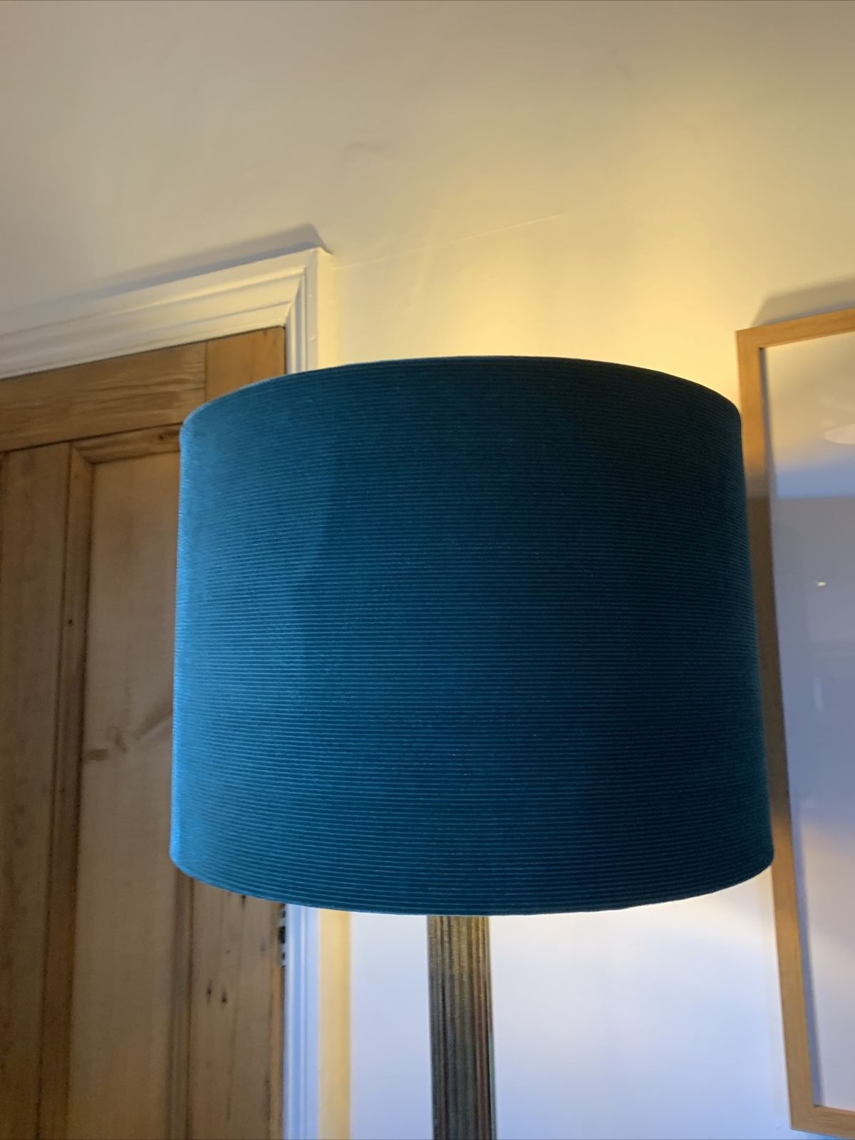 Vintage 70’s Large Brass Lamp With Emerald Green Shade / Gorgeous photo 95.0