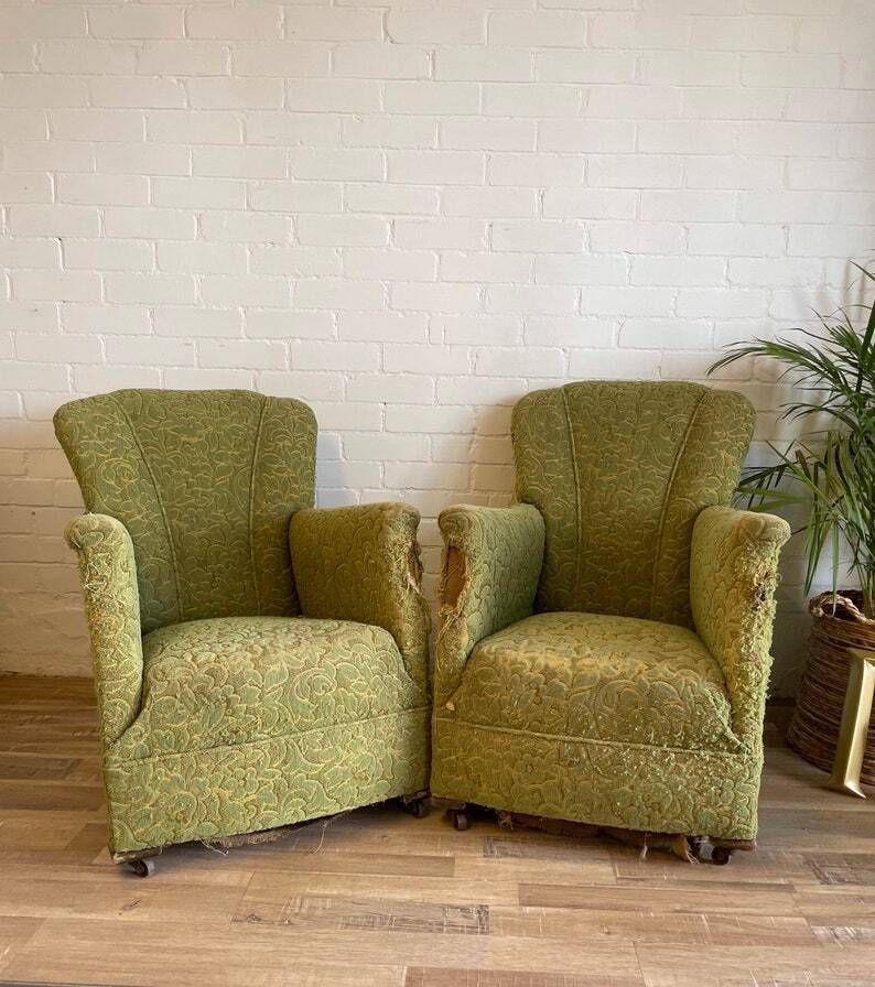 One Antique Armchair For Reupholstering