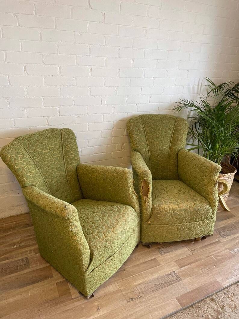 One Antique Armchair For Reupholstering photo vintage
