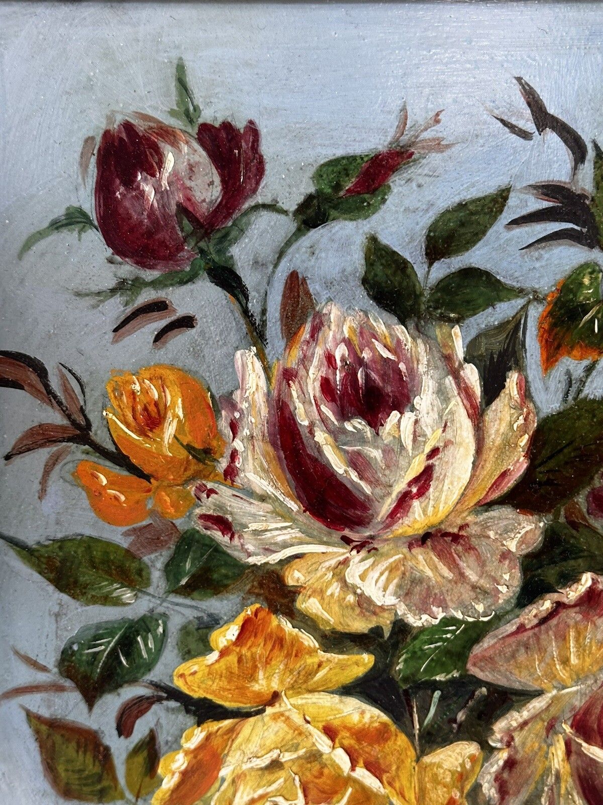 Super Mid Century Botanical Still Life Oil Painting Signed 42cm By 38cm photo 70.0