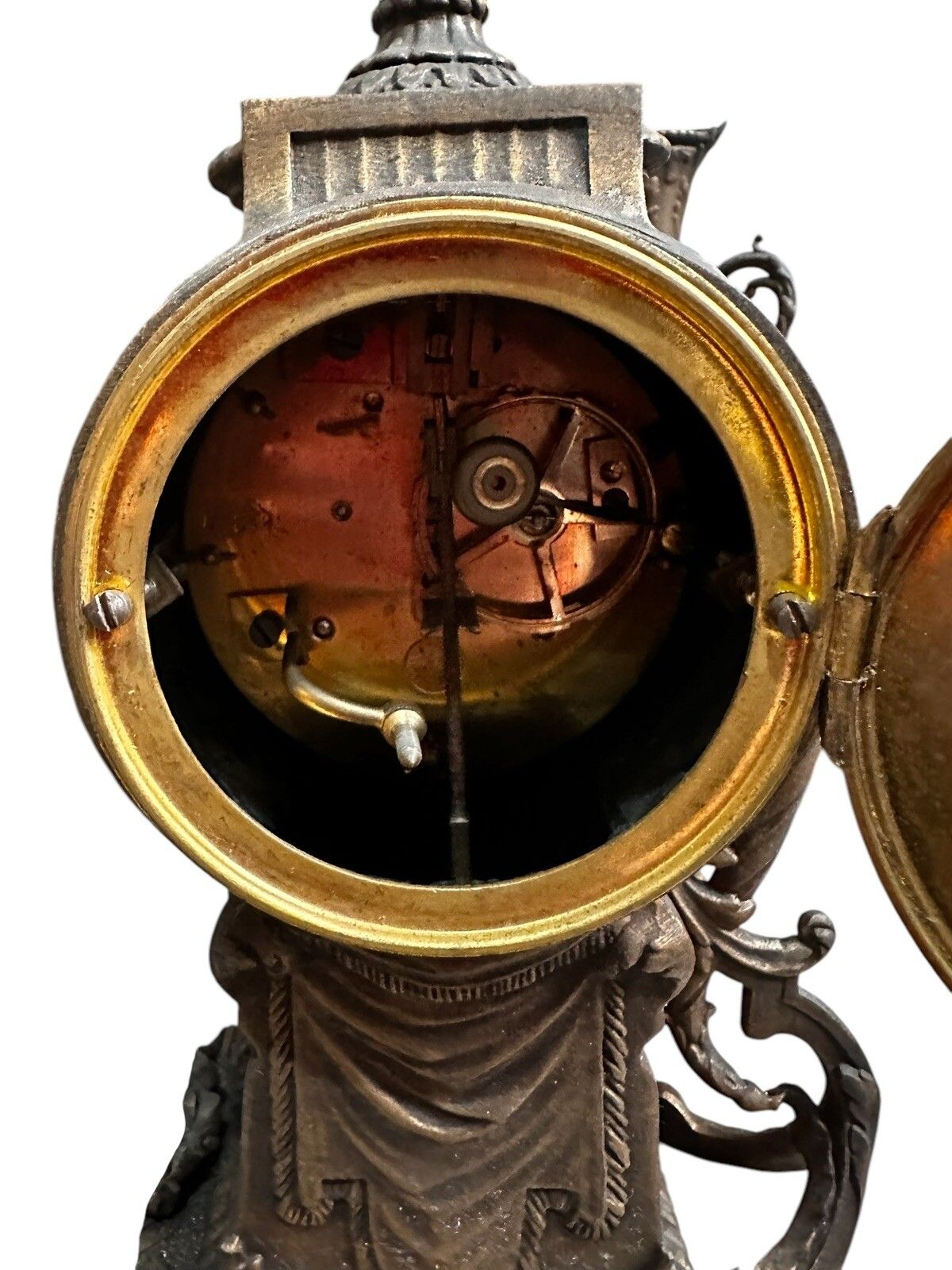 19th C French F Marti Cherub Putti Cupid Garniture Clock. Impressive photo vintage