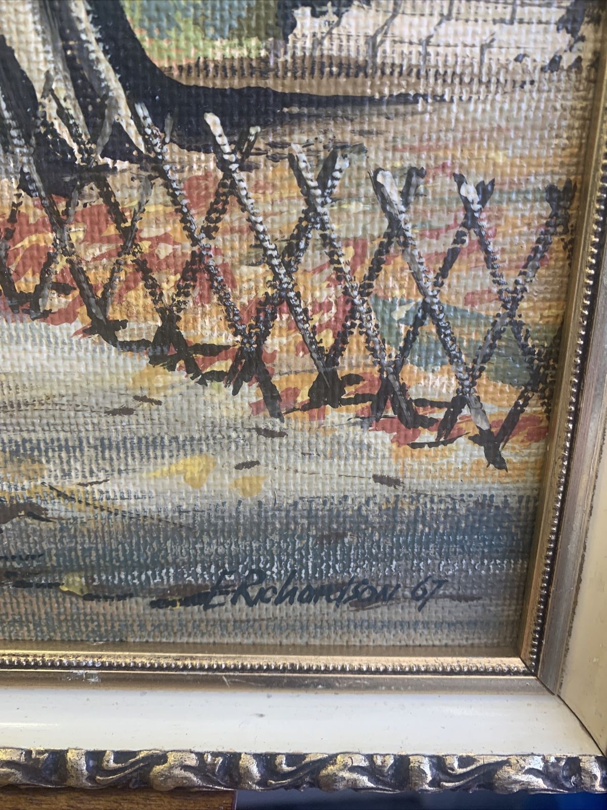 Original Painting Berkshire Village Signed By Artist E Richardson￼ 1967 photo 125.0