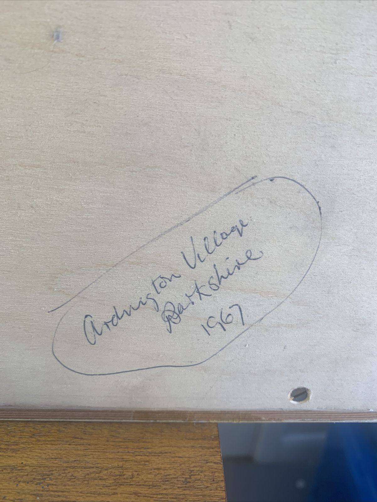 photo furniture Original Painting Berkshire Village Signed By Artist E Richardson￼ 1967
