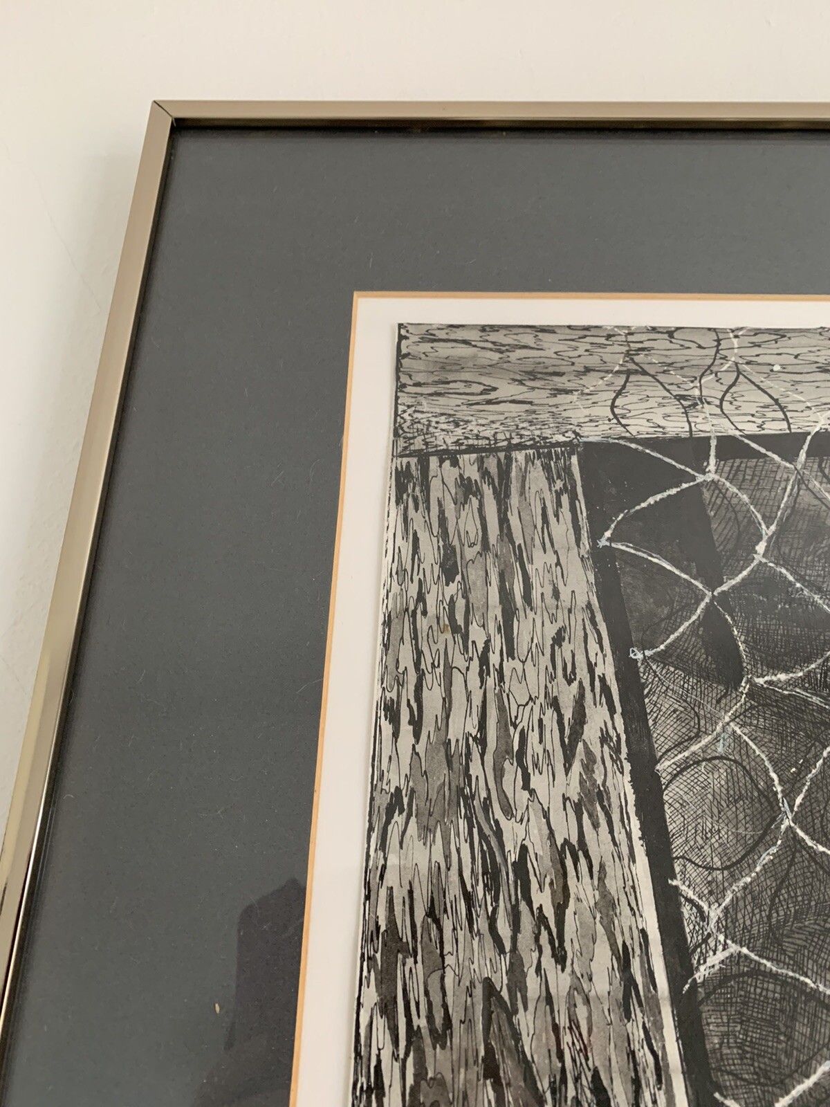 Vintage Original Ink Drawing Political Prisoner  By Brenda Radcliffe 72cm X59cm photo vinterior