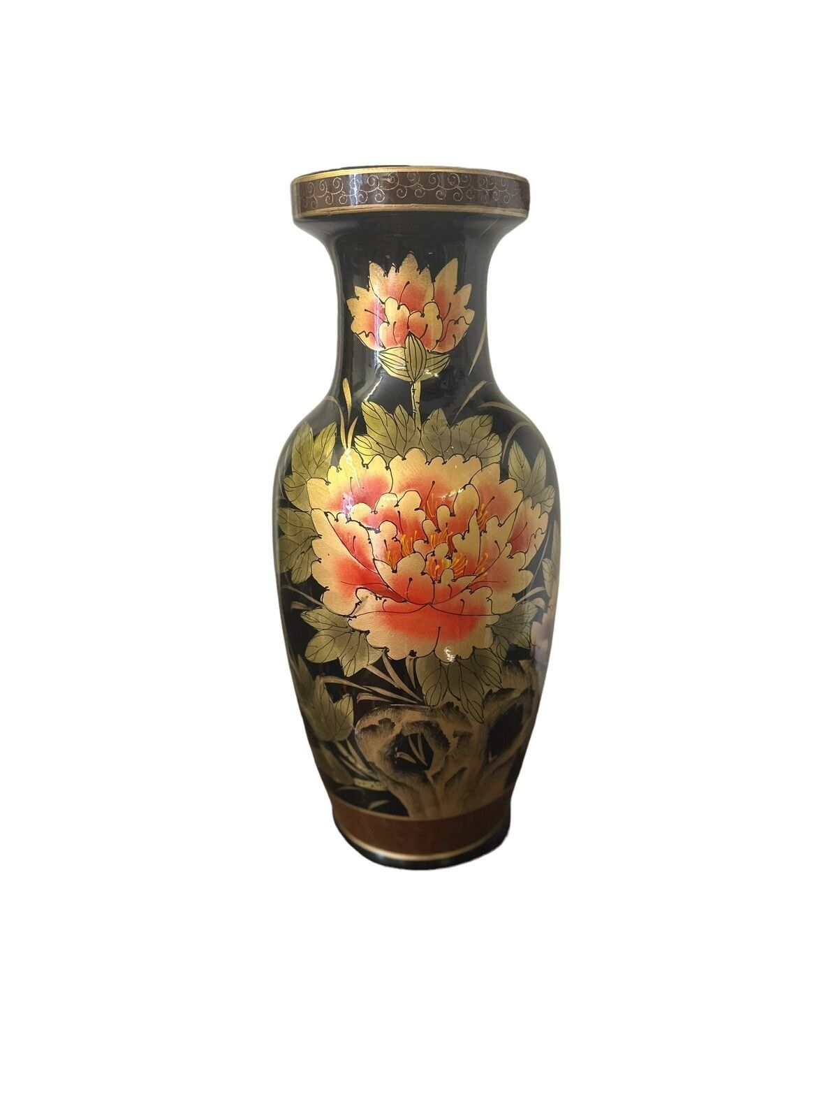 Antique Large Handpainted Gorgeous Oriental Vase Stamped To Base photo furniture