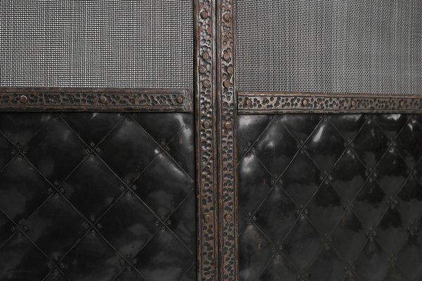 French Art Deco Wrought Iron Fireplace Screen, 1890s photo buy