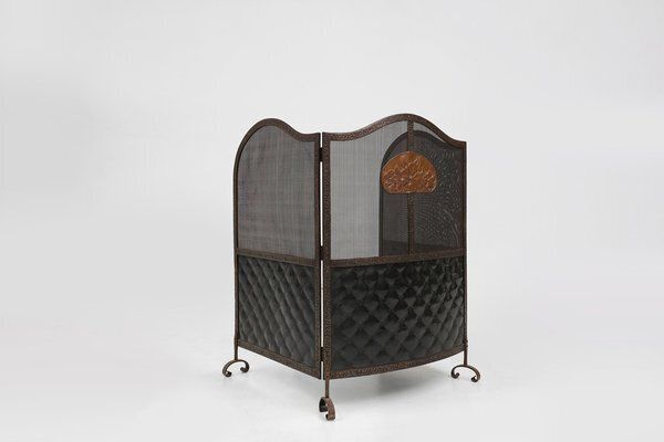 photo furniture French Art Deco Wrought Iron Fireplace Screen, 1890s