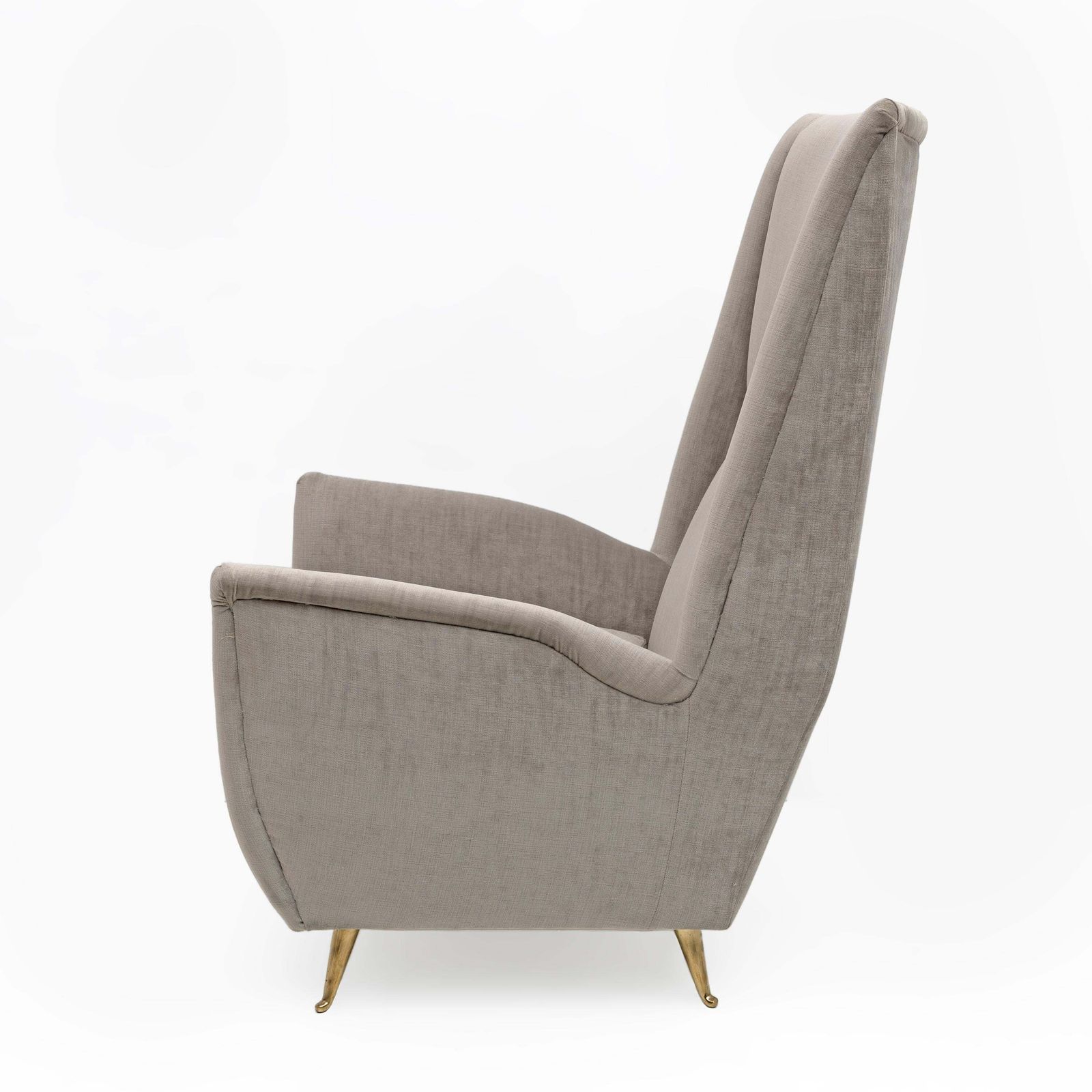 Pair Of Gio Ponti Mid Century Modern Velvet High Back Armchairs By Isa, 1950s photo 5737.0