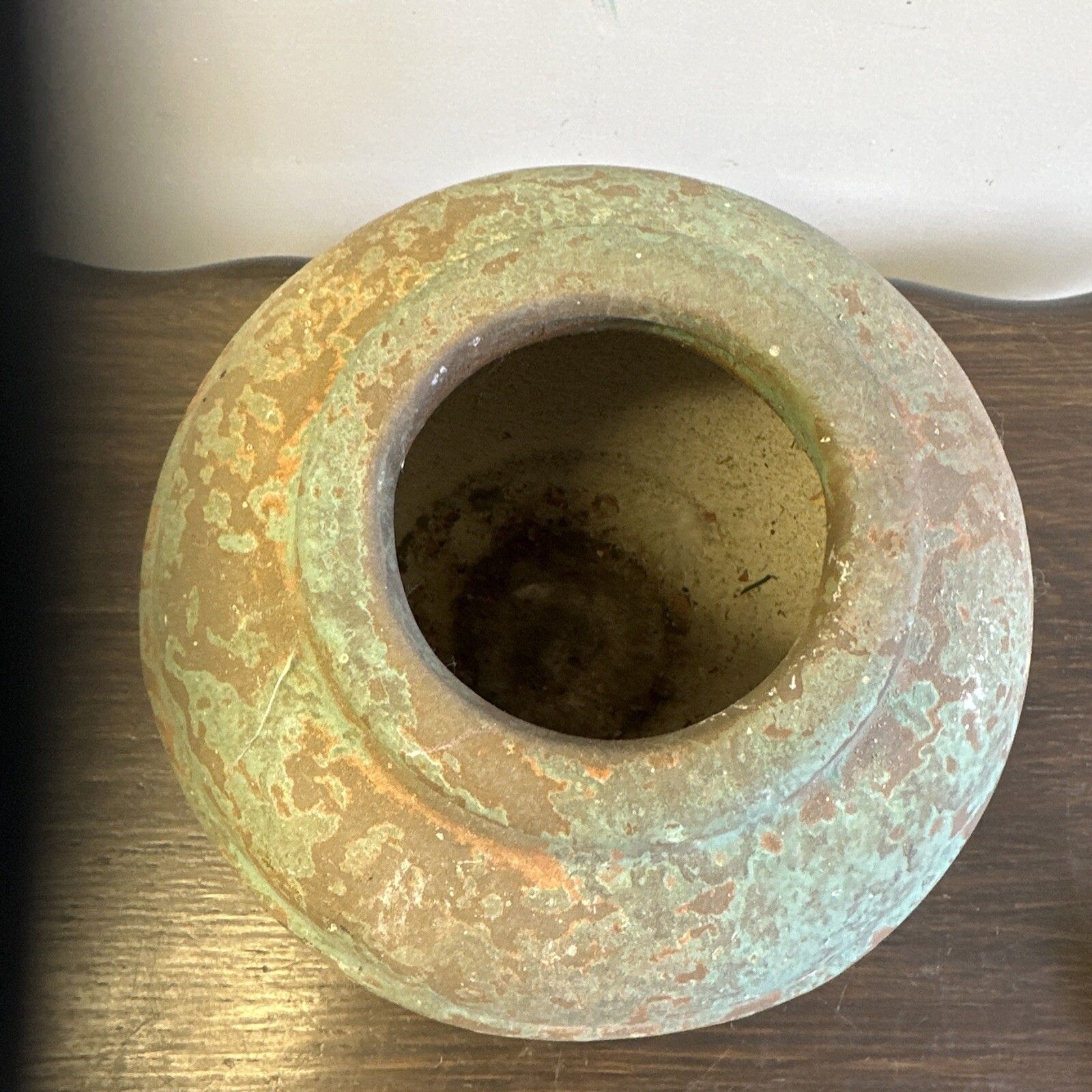 Antique Rustic Green Verdi Glaze Pottery Water Hydria. Vase Pot photo Home Decor