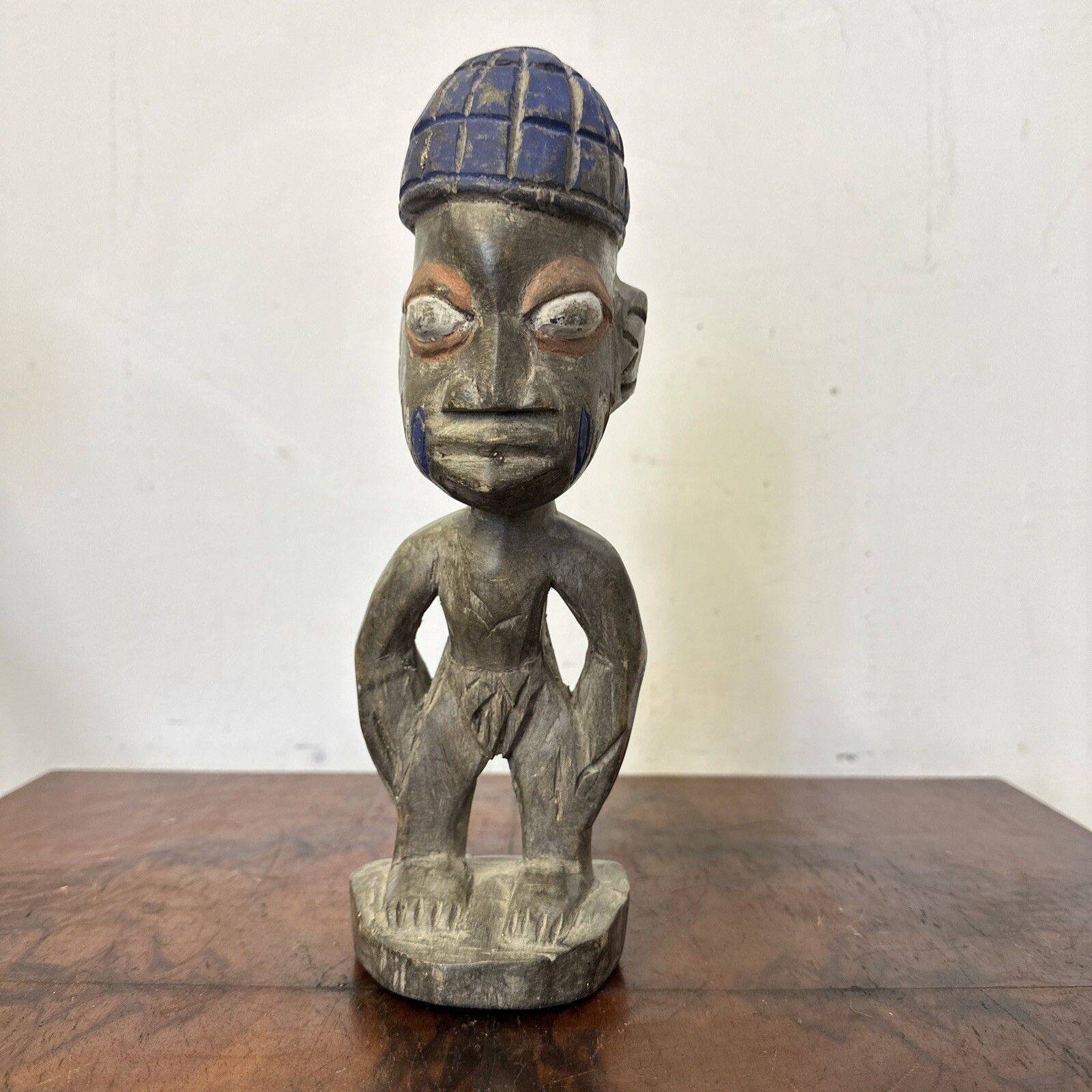 Old African Tribal Art Nigeria Yoruba Figure Carved Statue 11” High photo for sale