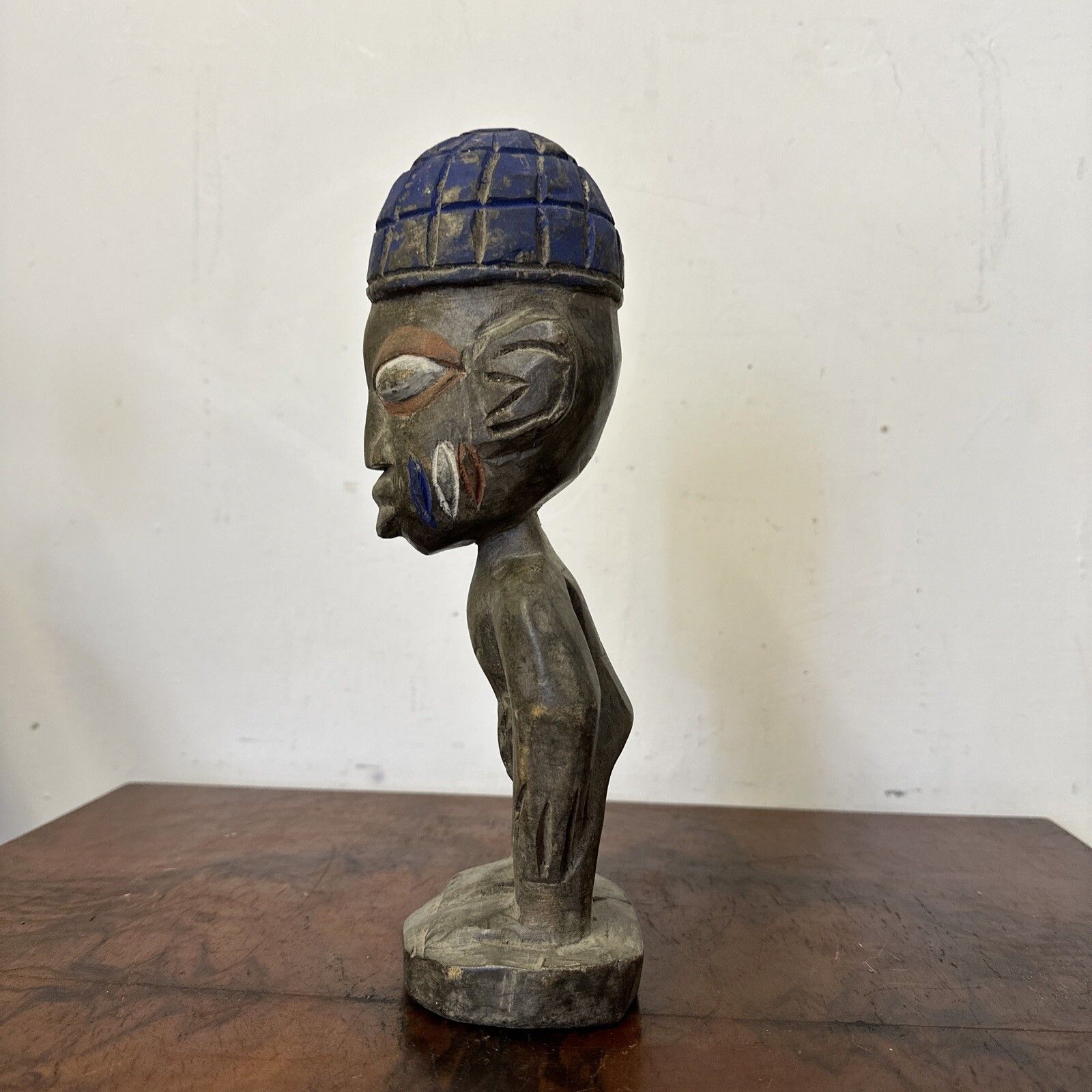 Old African Tribal Art Nigeria Yoruba Figure Carved Statue 11” High photo Art