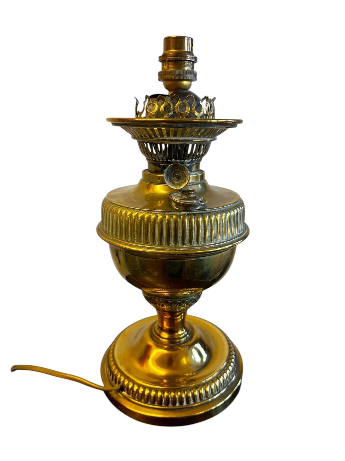 Table Lamp Antique Veritas Brass Oil Lamp British Lamp Converted To Electric photo Lighting