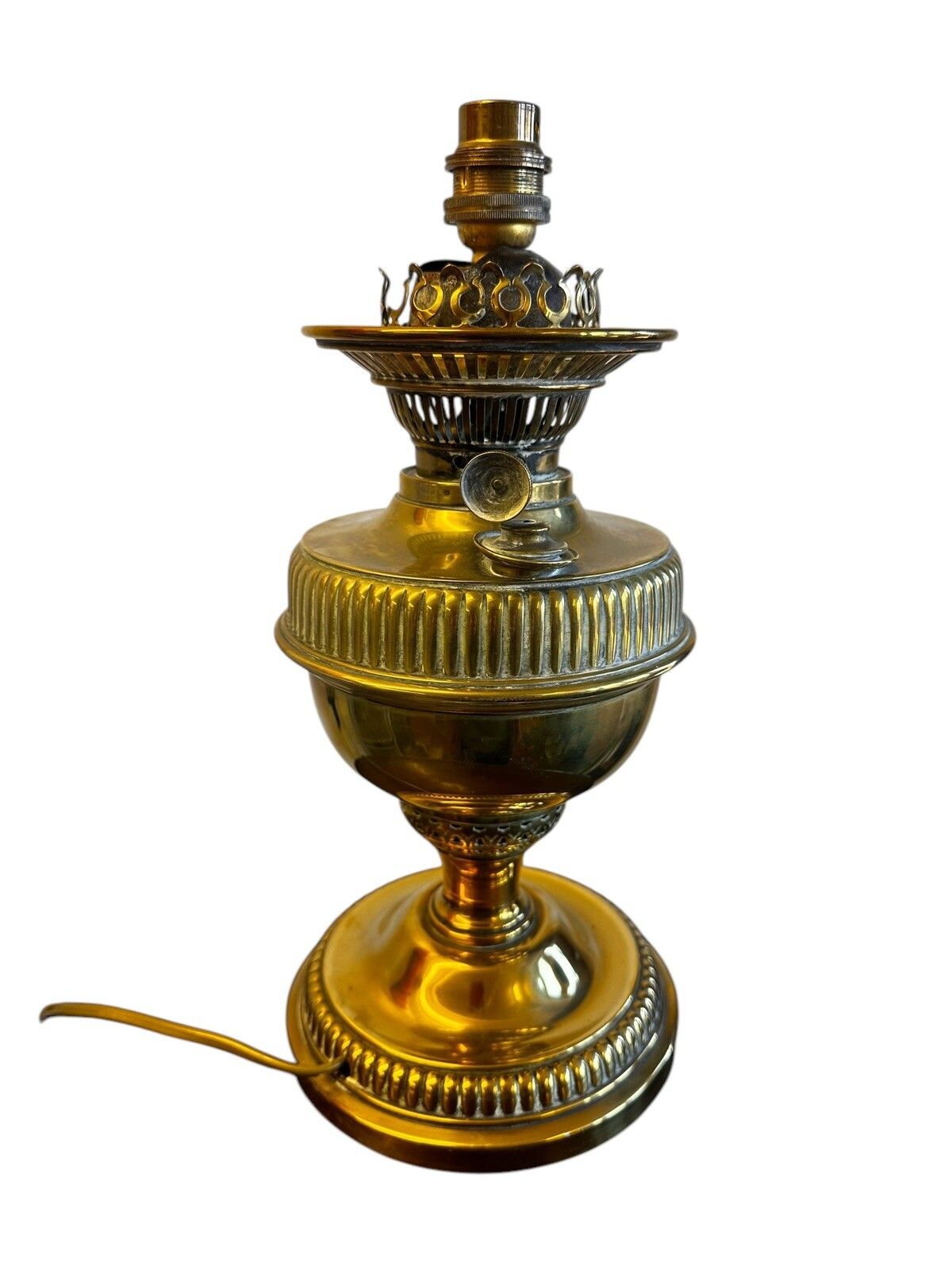 Table Lamp Antique Veritas Brass Oil Lamp British Lamp Converted To Electric photo 65.0