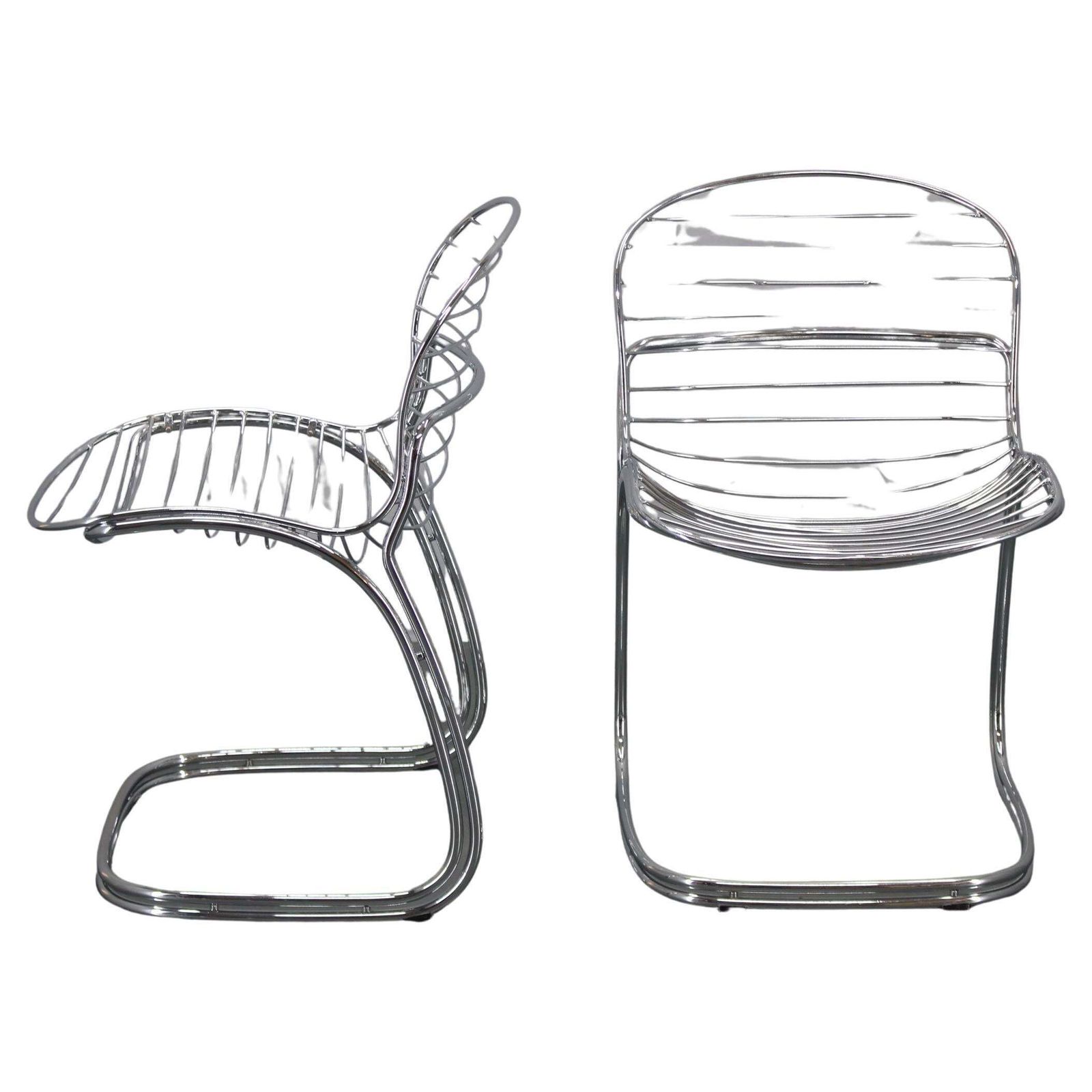 Paar Chroomstalen Stoelen Van Gastone Rinaldi Voor Rima, Italië, Ca. Jaren 1970 photo furniture