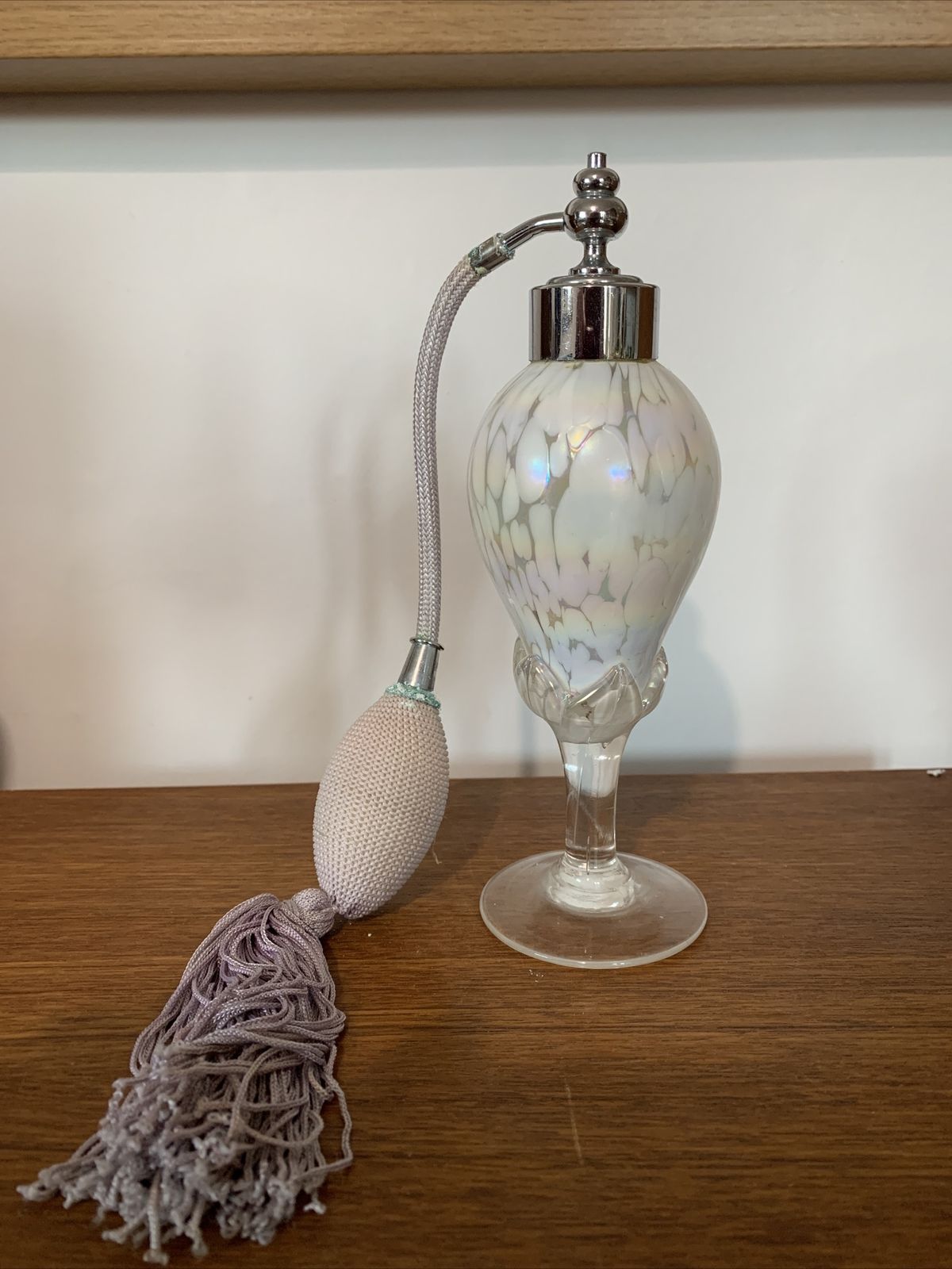 Vtg Art Glass Perfume And Atomiser Bottle Gorgeous