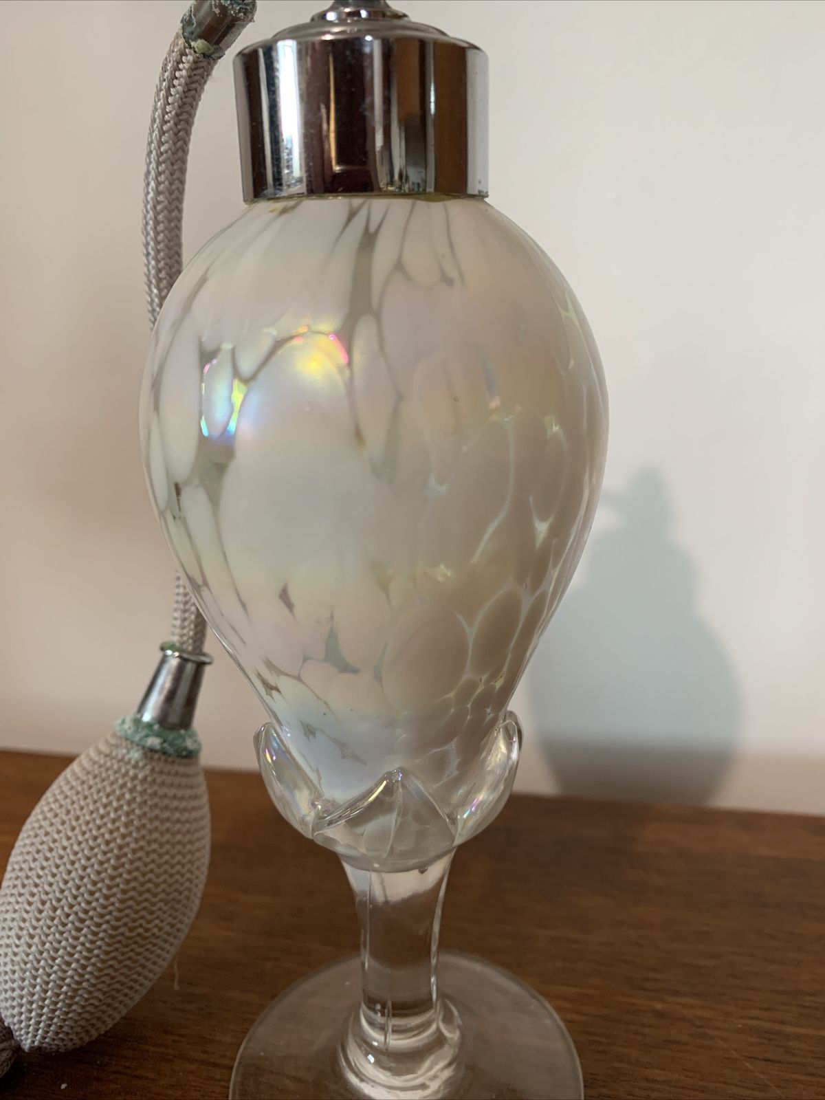 Vtg Art Glass Perfume And Atomiser Bottle Gorgeous photo furniture