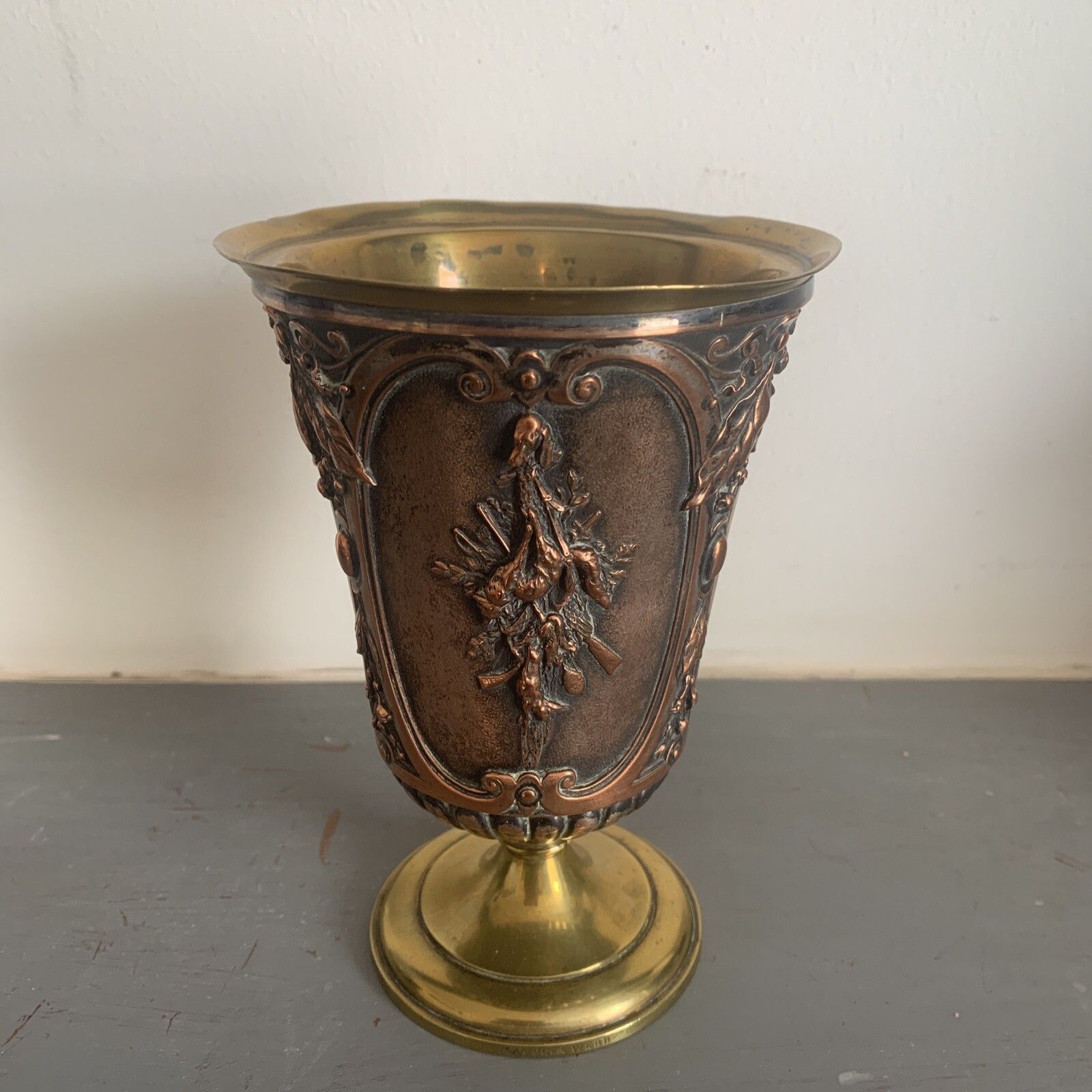 19th Century Mappin And Webb Brass Bronze? Vase Art Nouveau Design photo furniture