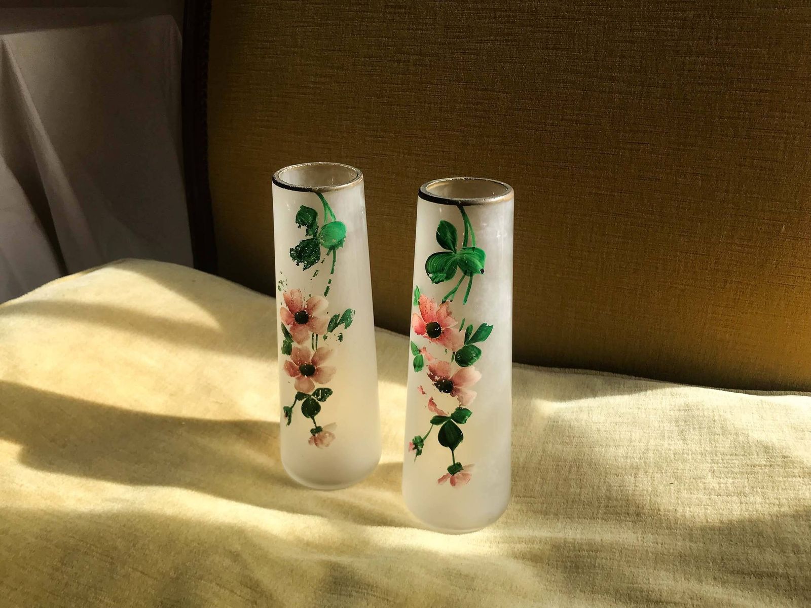 Hand Painted Art Deco Vase Set Of 2 photo vinterior
