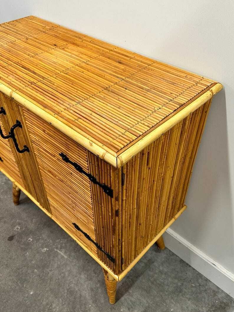 Bamboe Dressoir / Kast Van Adrien Audoux En Frida Minet. Frankrijk, Ca. Jaren 1960. photo 1342.0