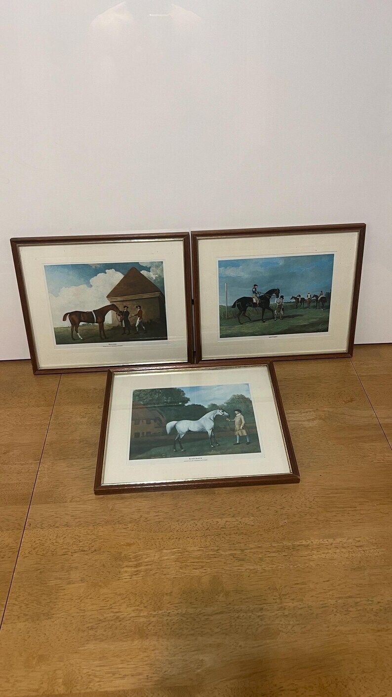 Set Of 3 Mid Century Equestrian Prints – Lottery, Gimcrack And Eclipse By Herring And Stubbs photo vinterior