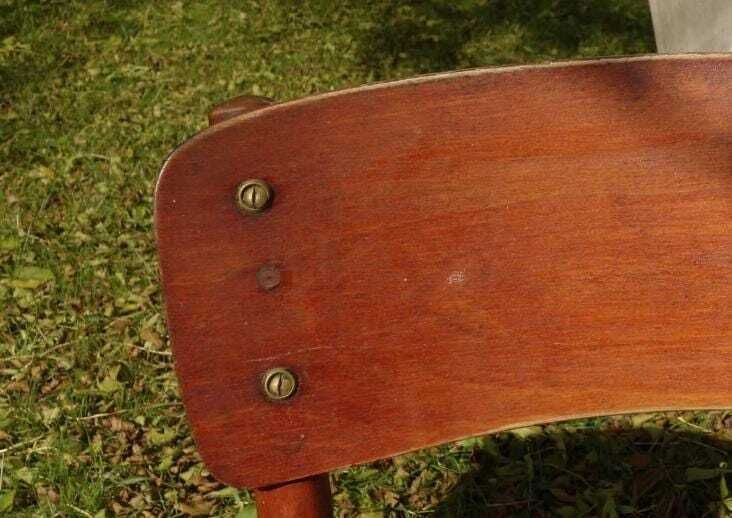photo for sale Mid Century Modern Wooden Chair Duo   Contemporary Walnut Dining Chairs