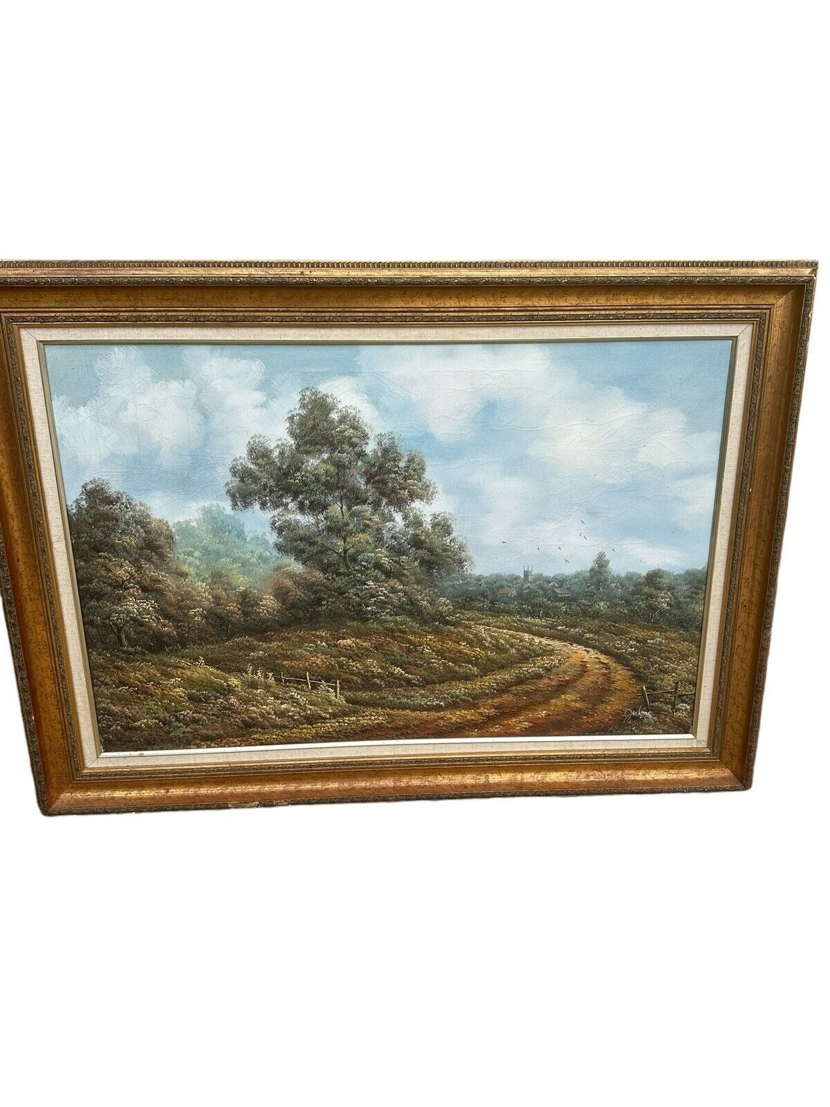 Mid Century R. H. Jenkins Oil On Canvas   Landscape Scene  110cm photo for sale