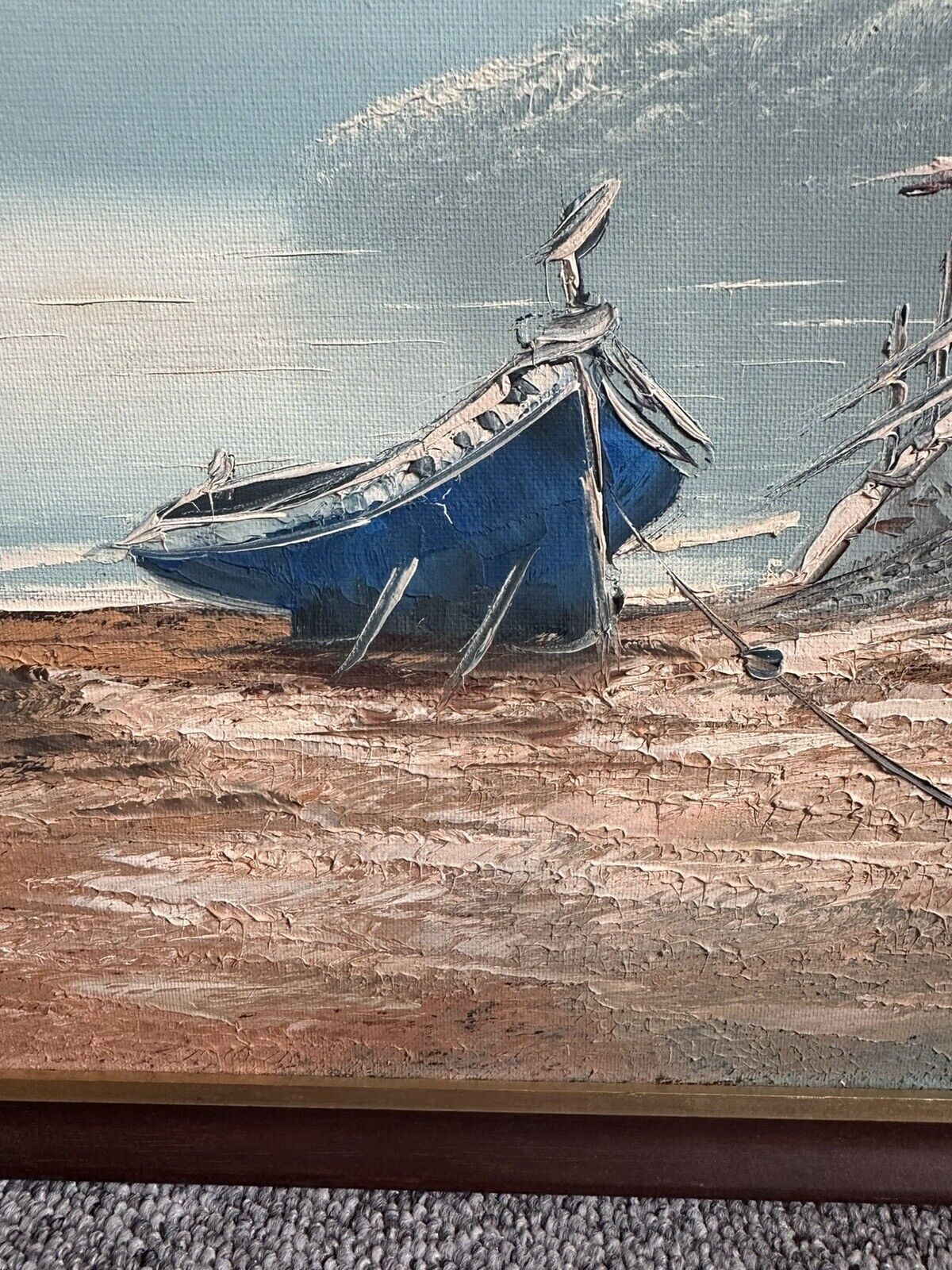 Carlos Alonso Original Signed Nautical Themed Oil On Canvas   50cm By 42cm photo vinterior