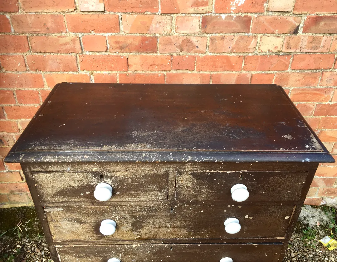 Antique Chest Of Drawers In Original Crackle Glazed Paint photo Furniture