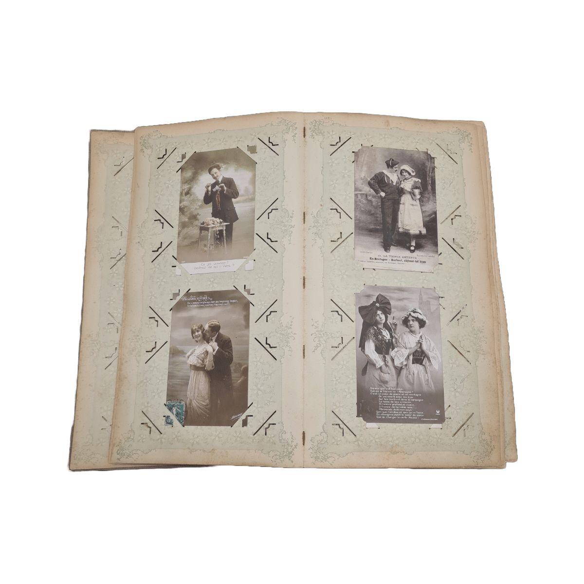 photo furniture French Art Nouveau Postcard Album, Early 1900s