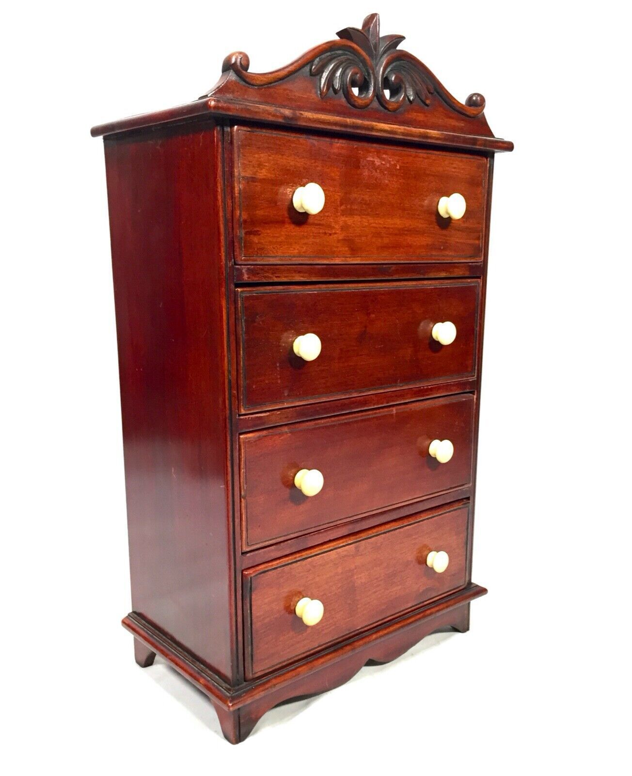 Antique Miniature Tabletop Wooden Chest Of Drawers C.1910 / Apprentice Furniture