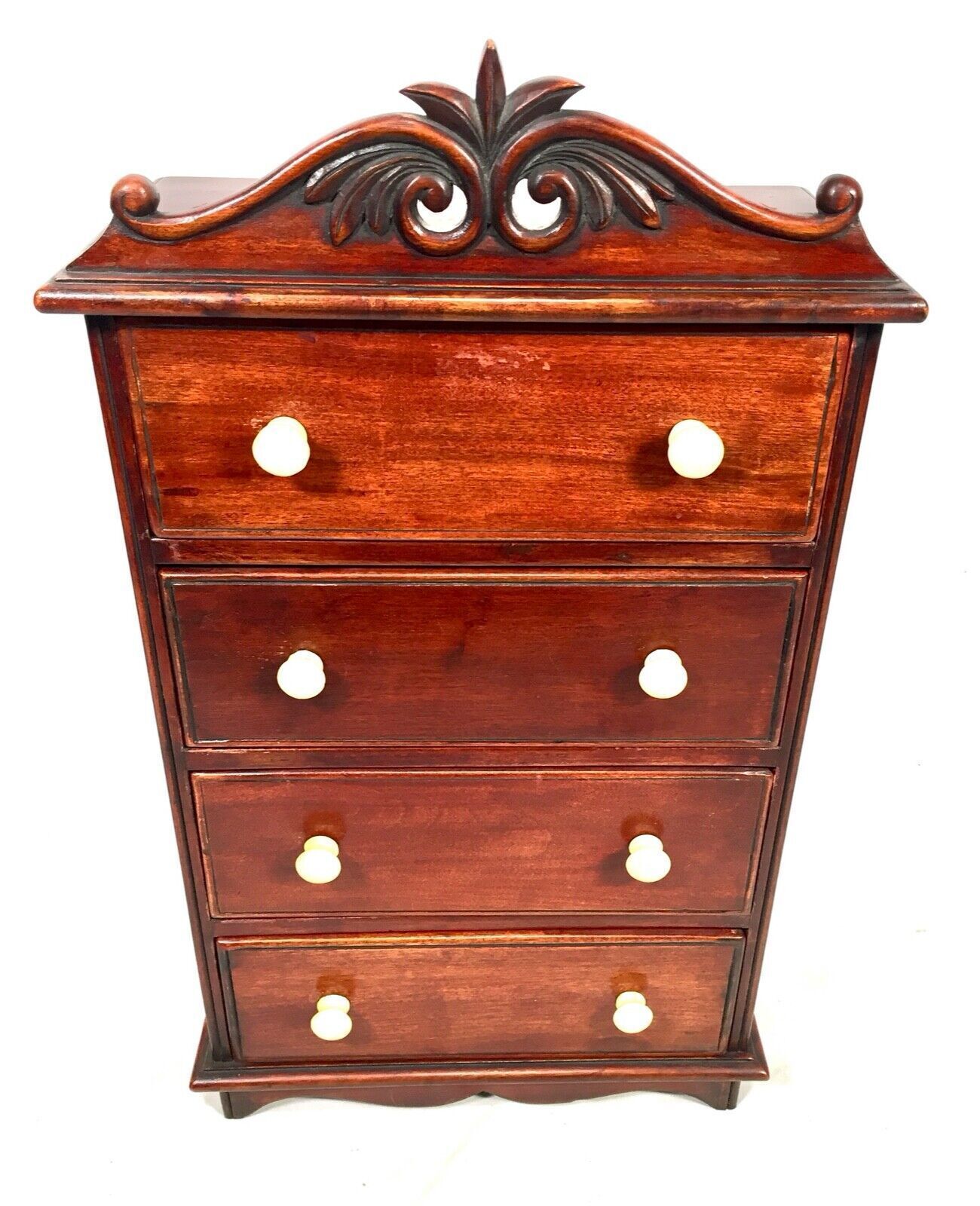 Antique Miniature Tabletop Wooden Chest Of Drawers C.1910 / Apprentice Furniture photo furniture